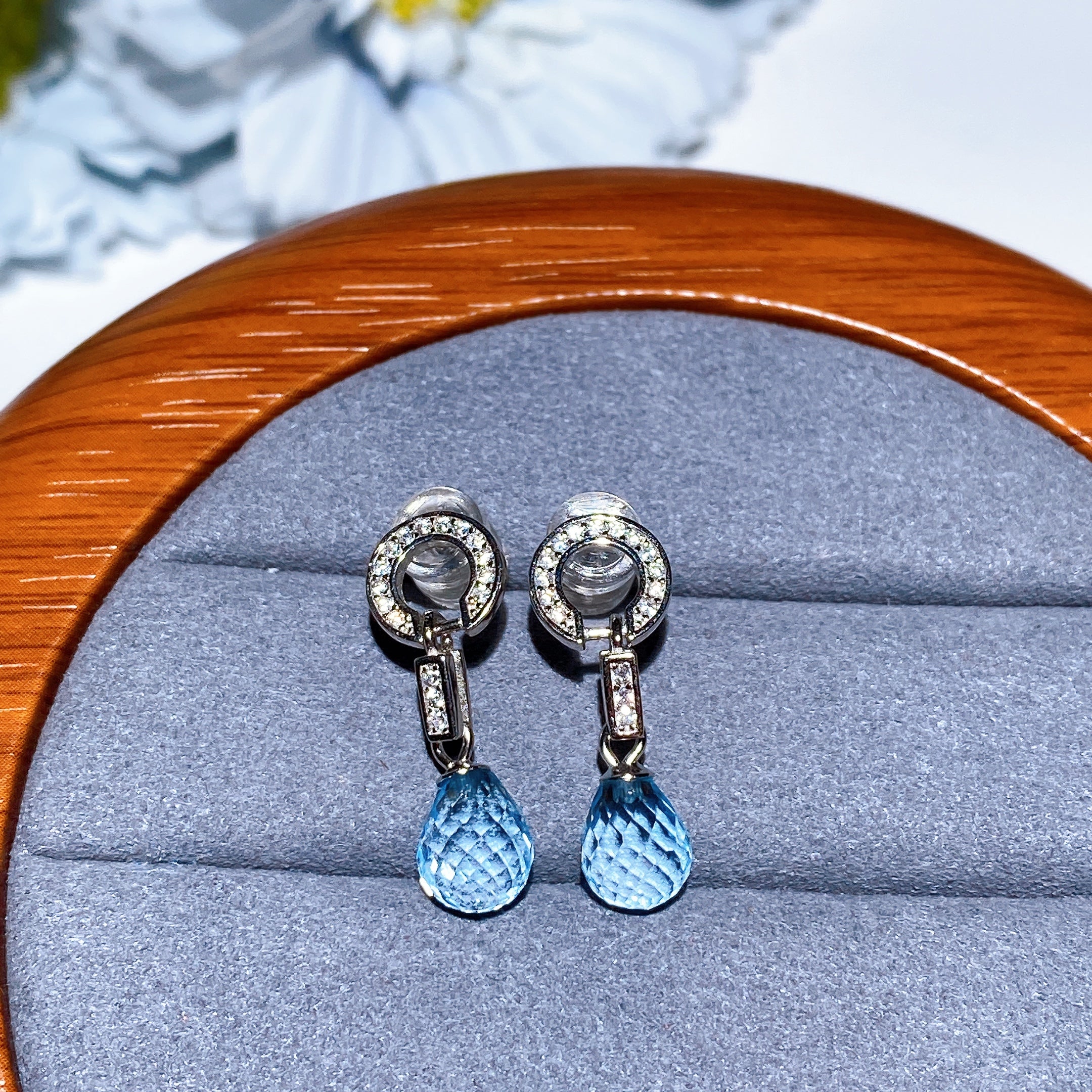 Amethyst 25mm Crystal Healing Earrings Silver