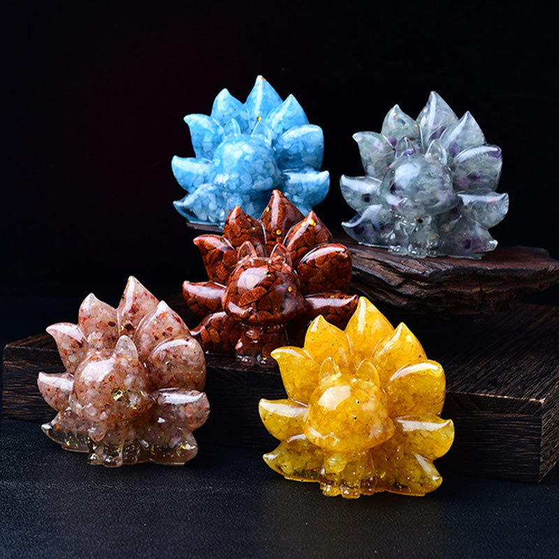 Amethyst 8.8cm Nine-Tailed Fox Animal Figurine