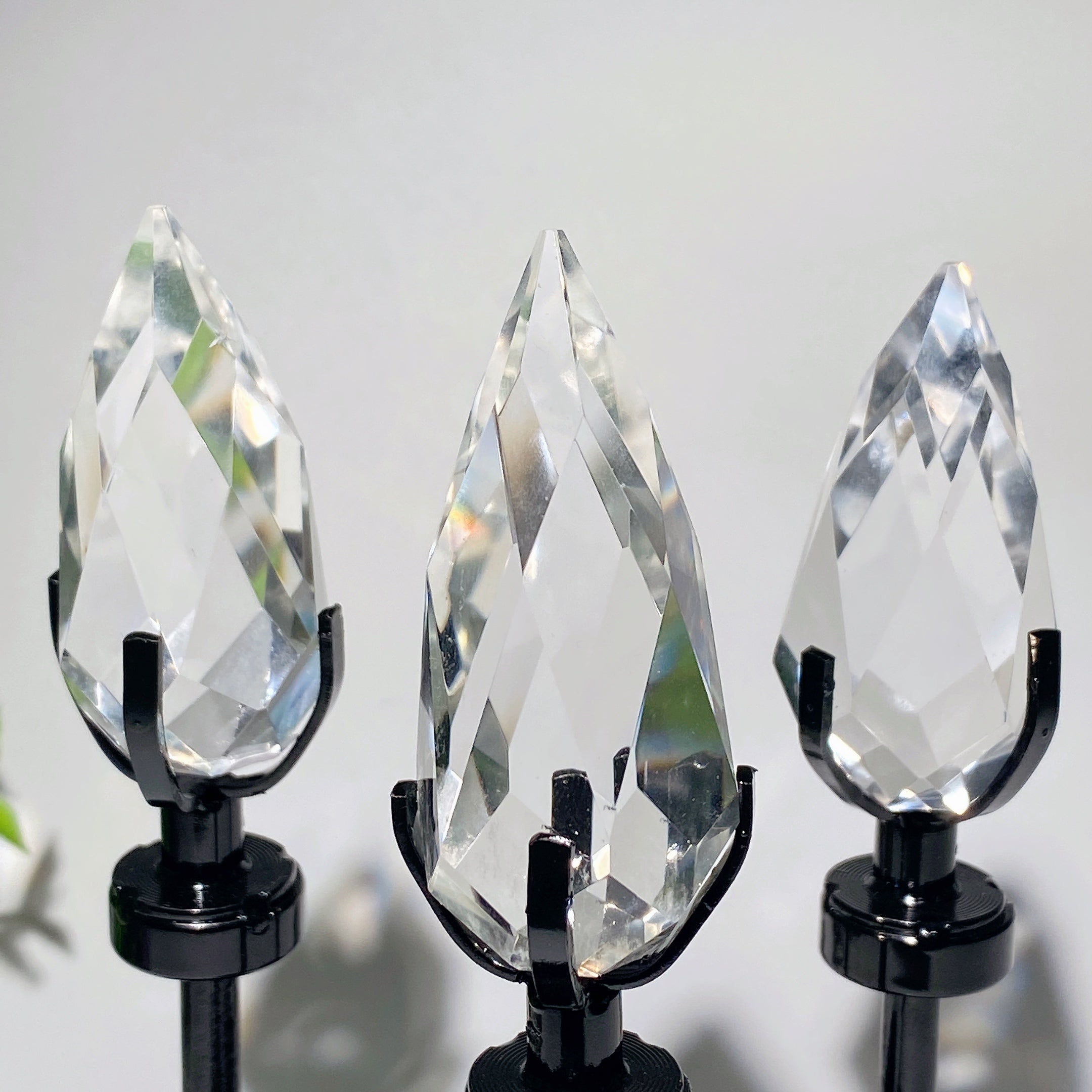 Amethyst Clear Quartz Polyhedron Crystal with Stand 13-17cm