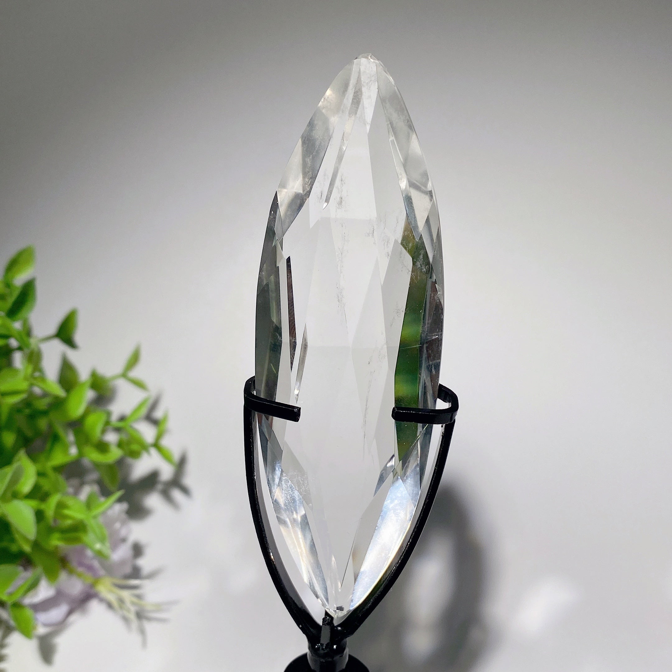 Amethyst Clear Quartz Polyhedron Crystal with Stand 13-17cm