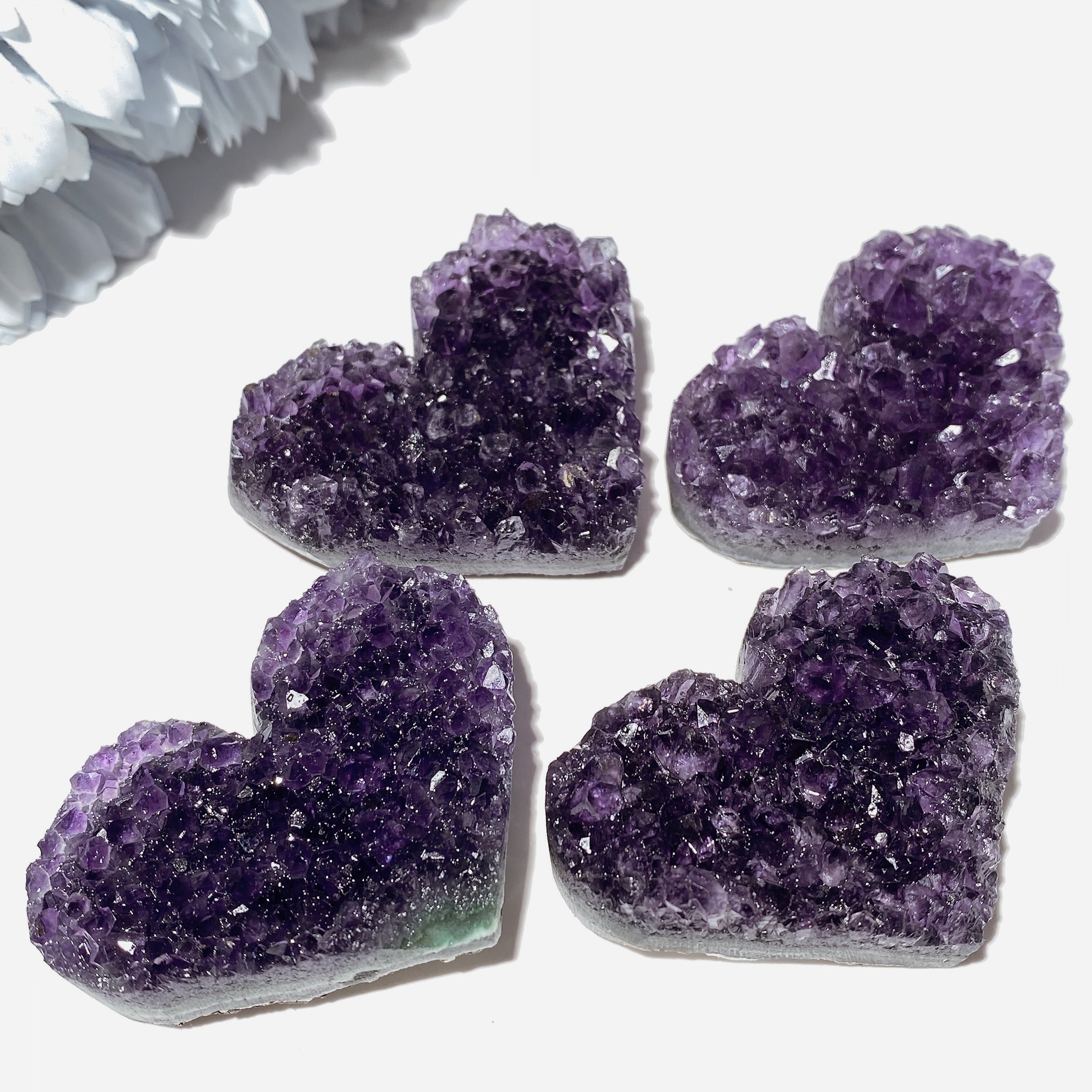 Amethyst Cluster Heart Crystal 1.5-2.6 Inch Healing Stones
