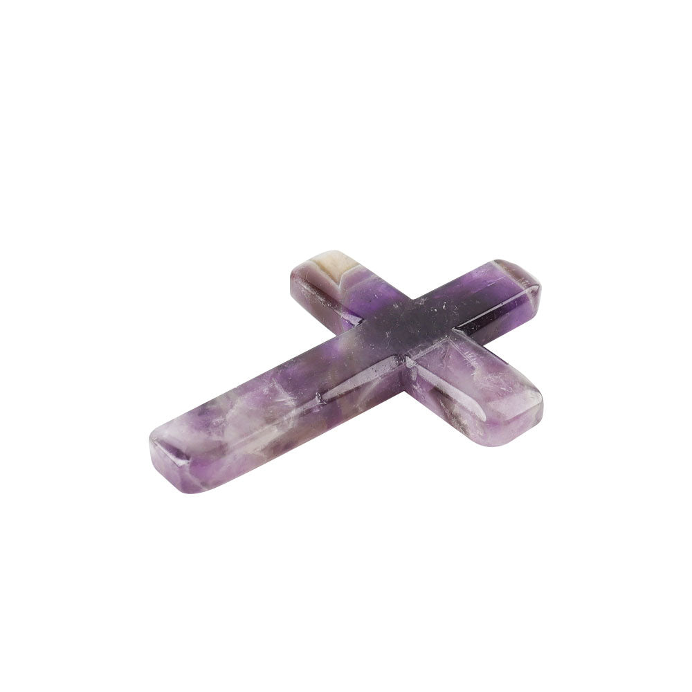 Amethyst Cross Crystal Figurine 3.57 inch Healing Carving