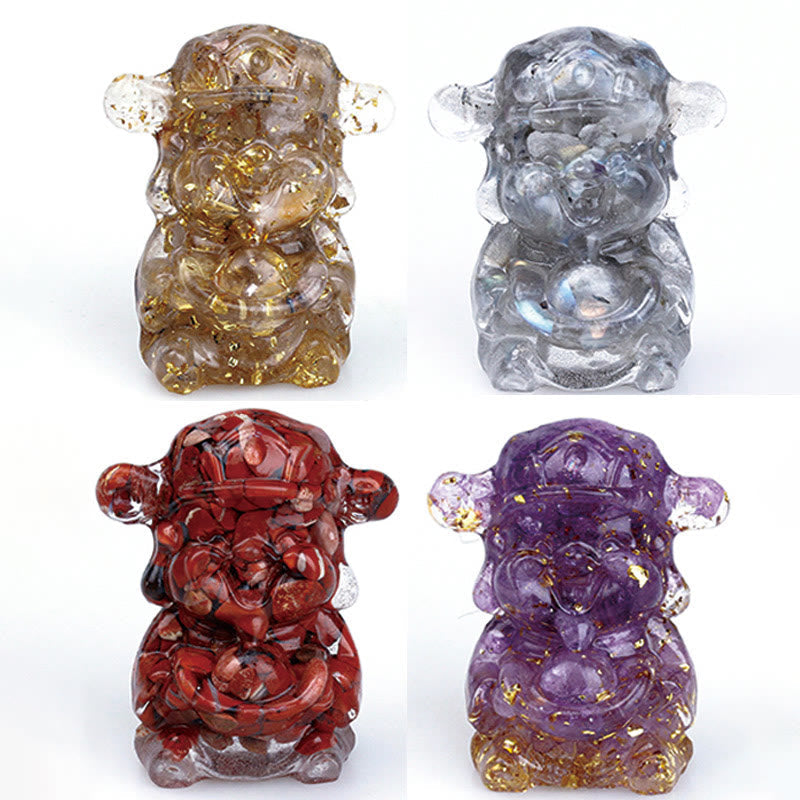 Amethyst God of Wealth Crystal Resin Feng Shui Decor 5.6cm