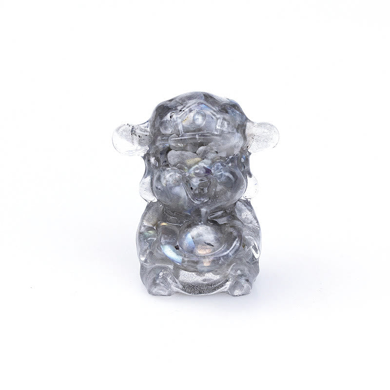 Amethyst God of Wealth Crystal Resin Feng Shui Decor 5.6cm