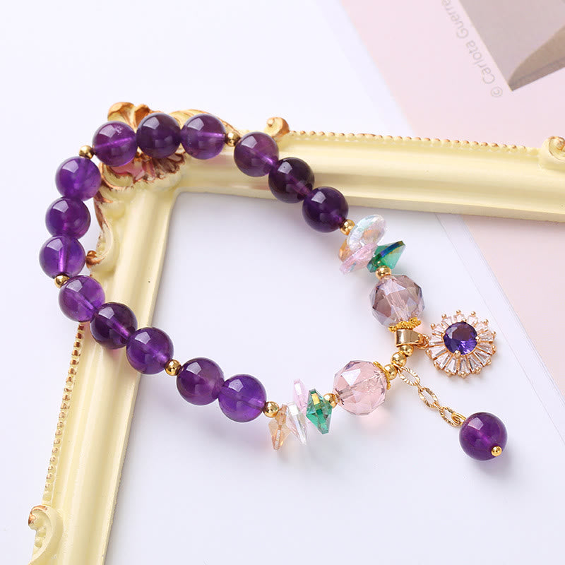 Amethyst Healing Bracelet 8mm for Spiritual Awareness