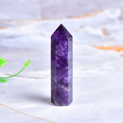 Amethyst Healing Crystal Tower for Energy Focus