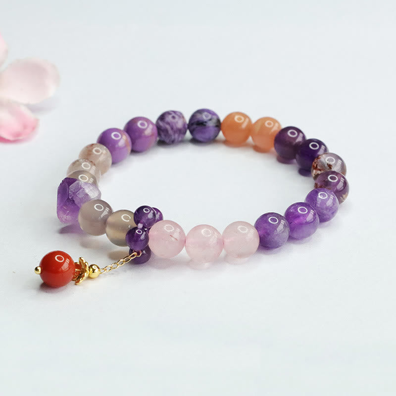 Amethyst Inner Peace Healing Bracelet 7-8mm Beads