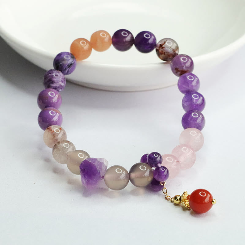 Amethyst Inner Peace Healing Bracelet 7-8mm Beads