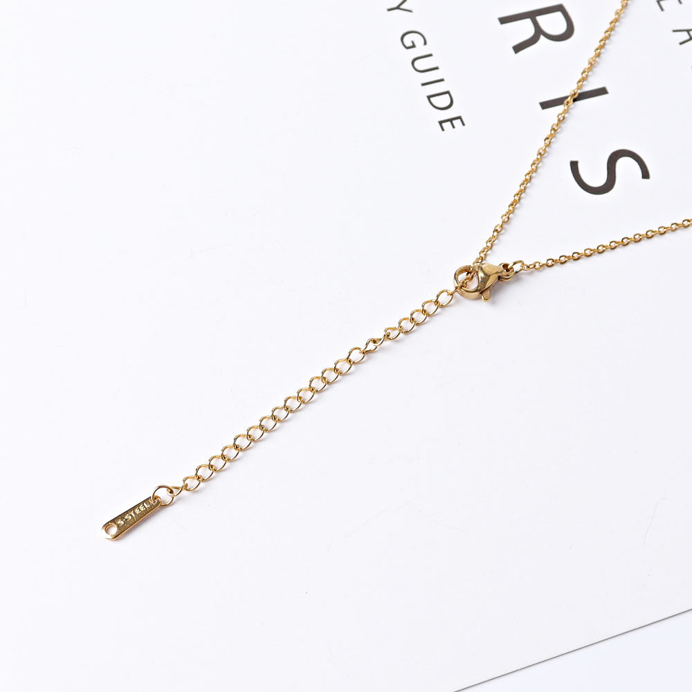 Amethyst Peach Aventurine Necklace with Golden Cross Charm