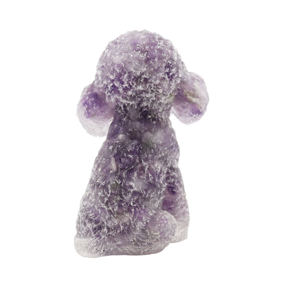 Amethyst Resin Toy Poodle Figurine 2-Inch Crystal Dog
