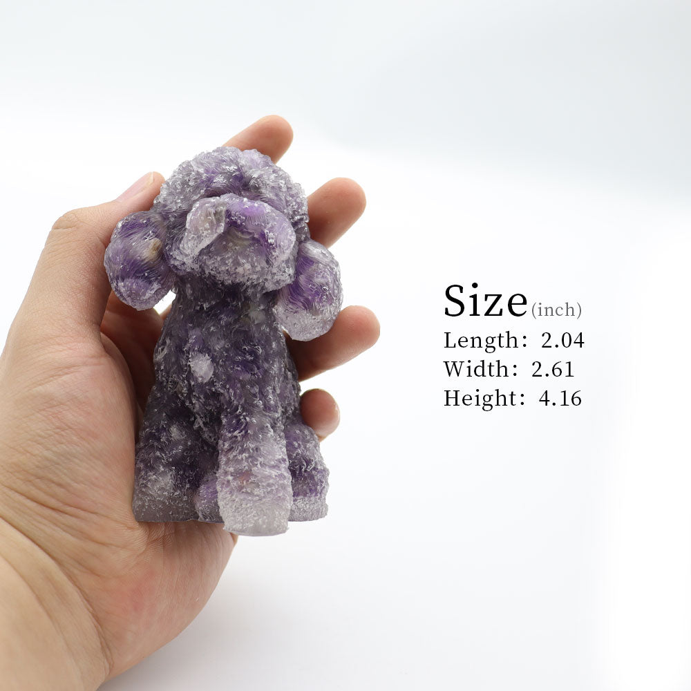 Amethyst Resin Toy Poodle Figurine 2-Inch Crystal Dog