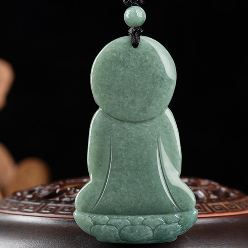 Amitabha Buddha Jade Amulet Necklace Compassion Symbol