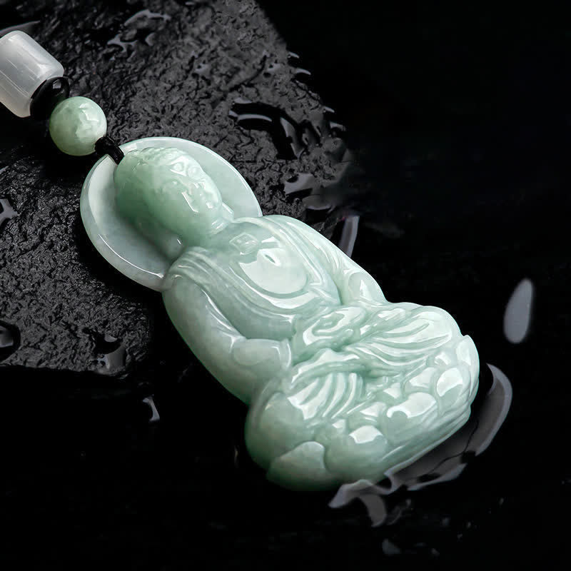 Amitabha Buddha Jade Amulet Necklace Compassion Symbol
