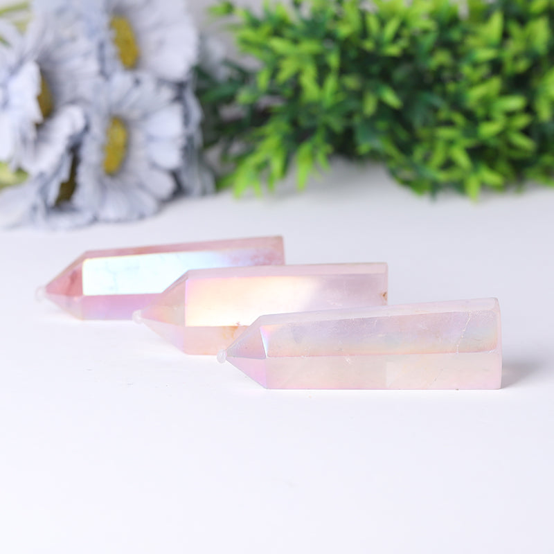 Angel Aura Rose Quartz Crystal Tower 2.4-4.5 Inches