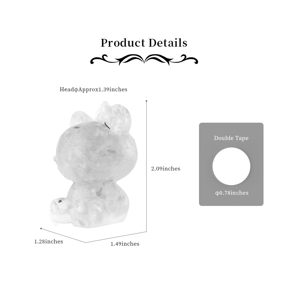 Animal Resin Figurines with Natural Semi-Precious Stones 2.1-inch