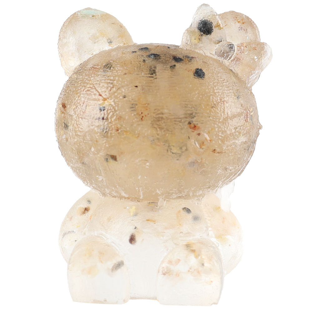Animal Resin Figurines with Natural Semi-Precious Stones 2.1-inch
