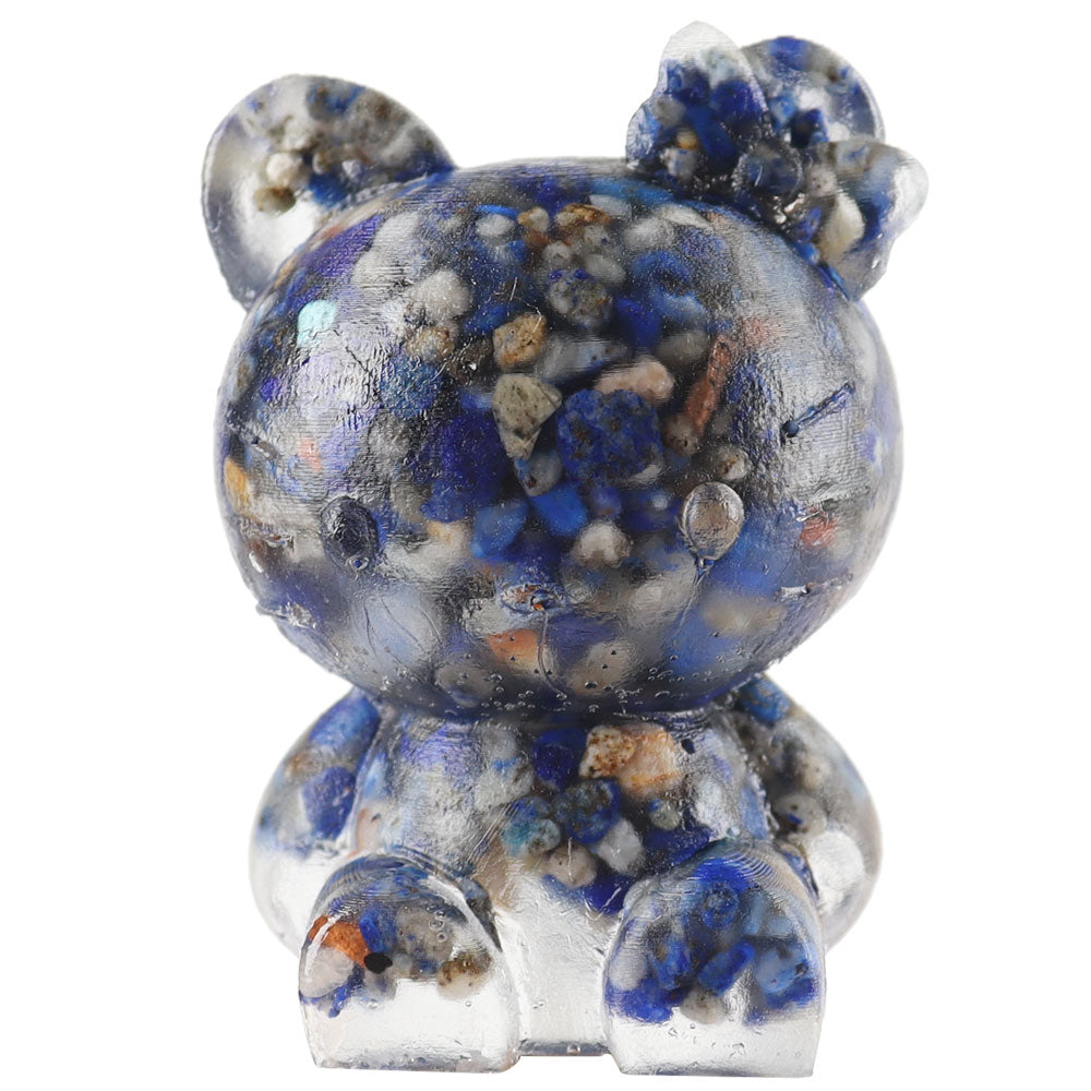 Animal Resin Figurines with Natural Semi-Precious Stones 2.1-inch