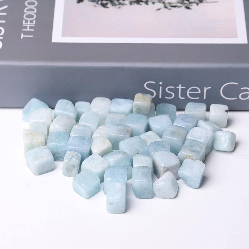 Aquamarine Crystal Cubes Bag 10-20mm for Healing & Meditation