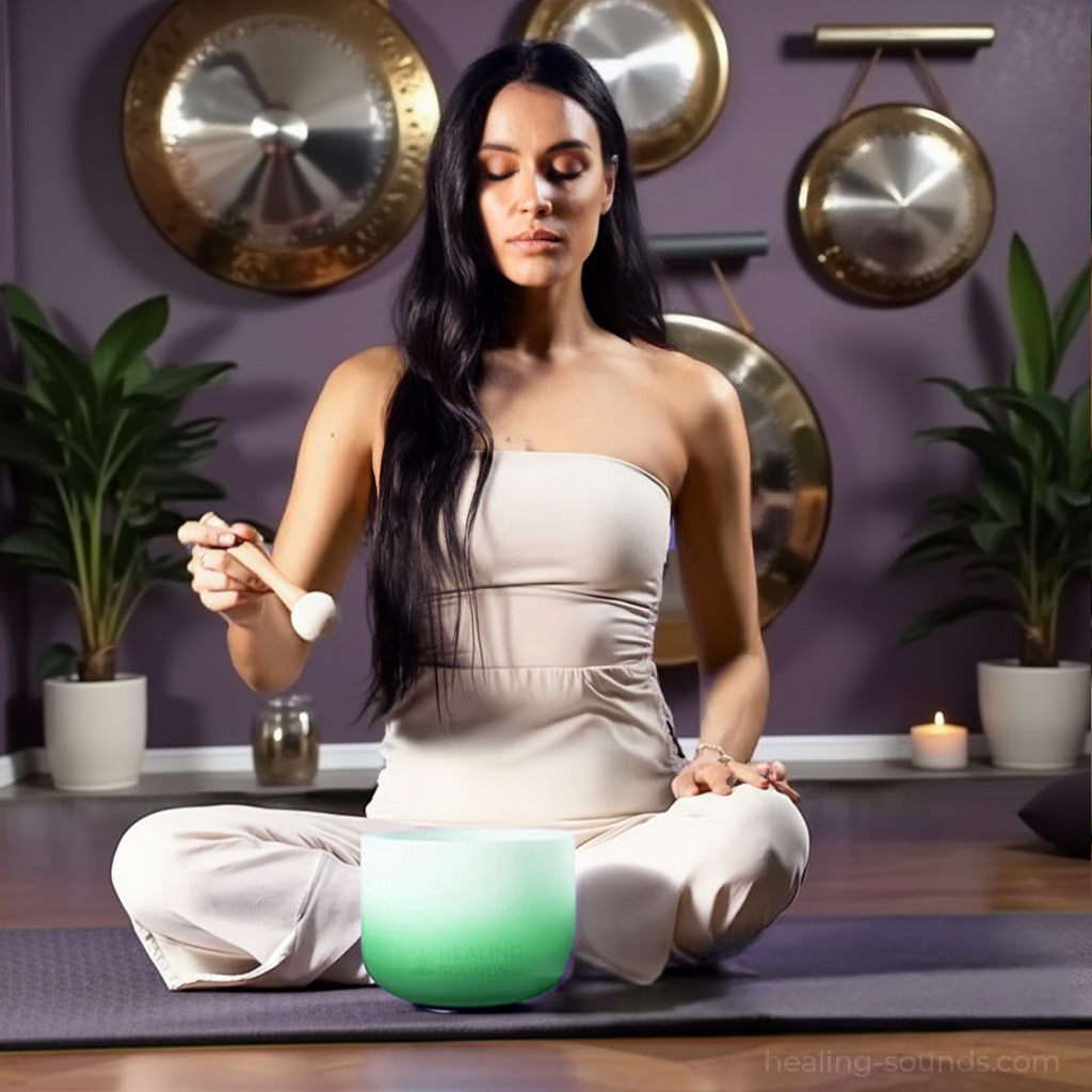 Crystal Singing Bowl - Heart Chakra F Note Meditation Bowl