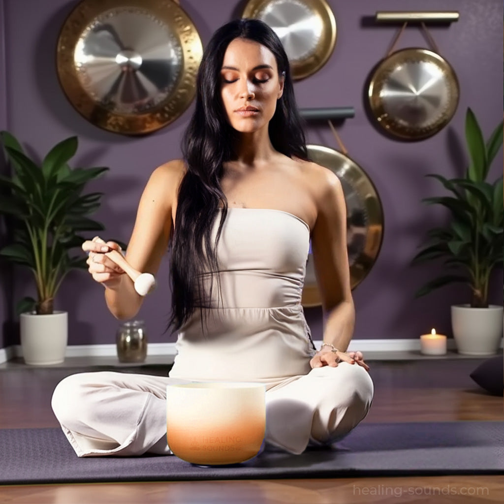 Crystal Singing Bowl - Sacral Chakra D Note Meditation Bowl