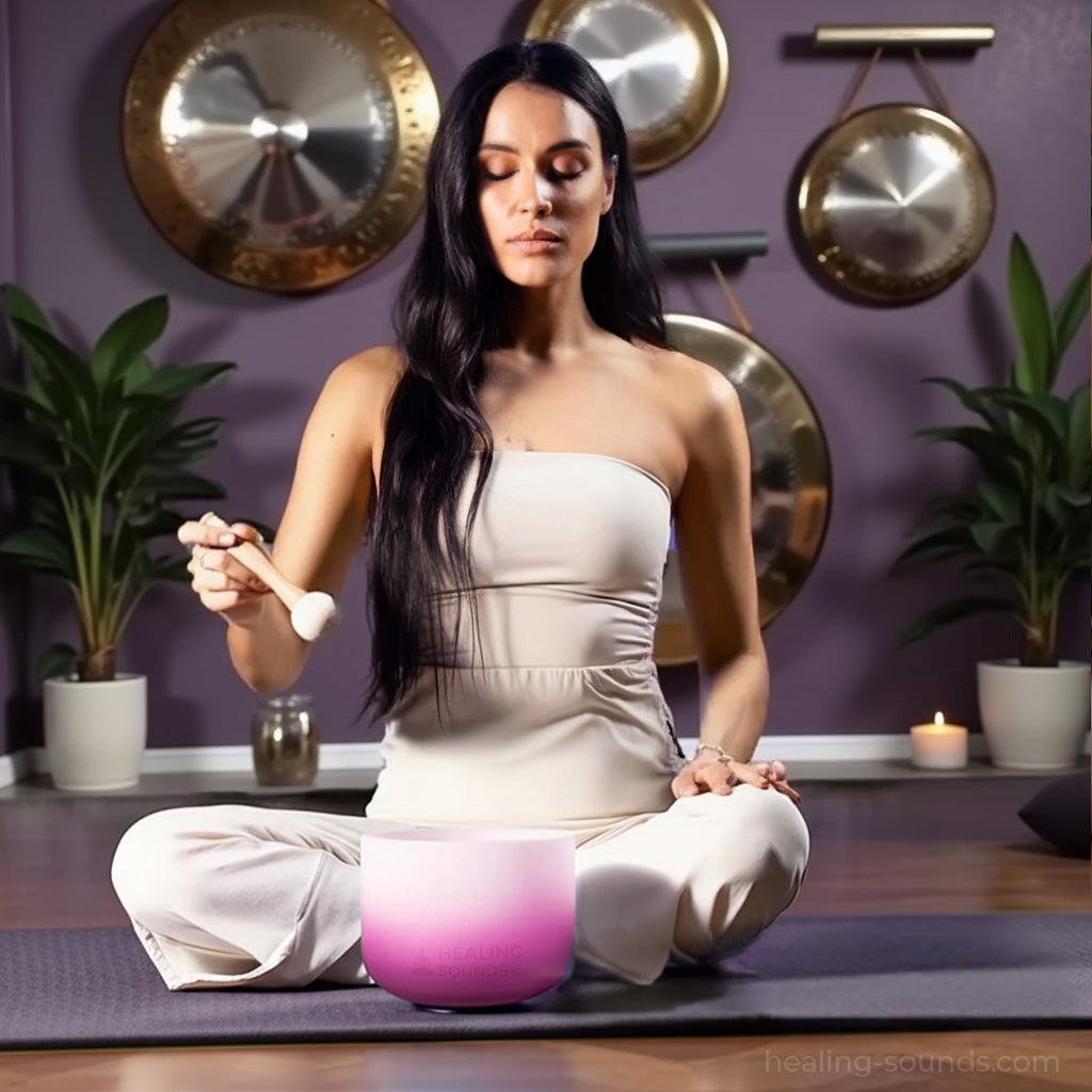 Crystal Singing Bowl - Crown Chakra B Note Meditation Bowl