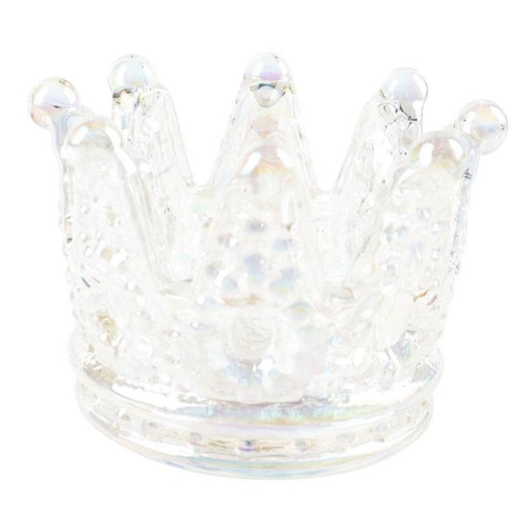 Aura Angel Crystal Ring Holder Glass Crown 2.9in
