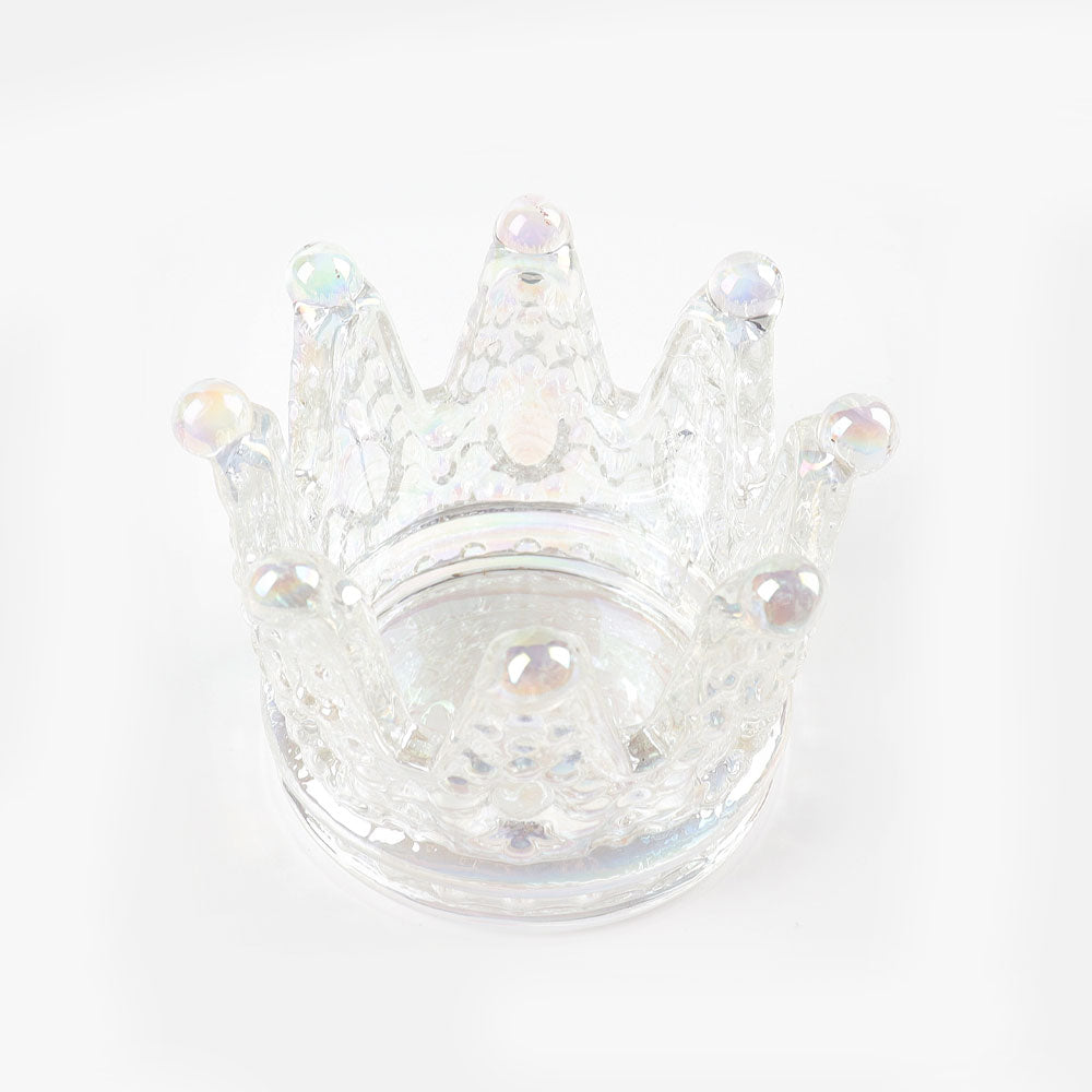 Aura Angel Crystal Ring Holder Glass Crown 2.9in