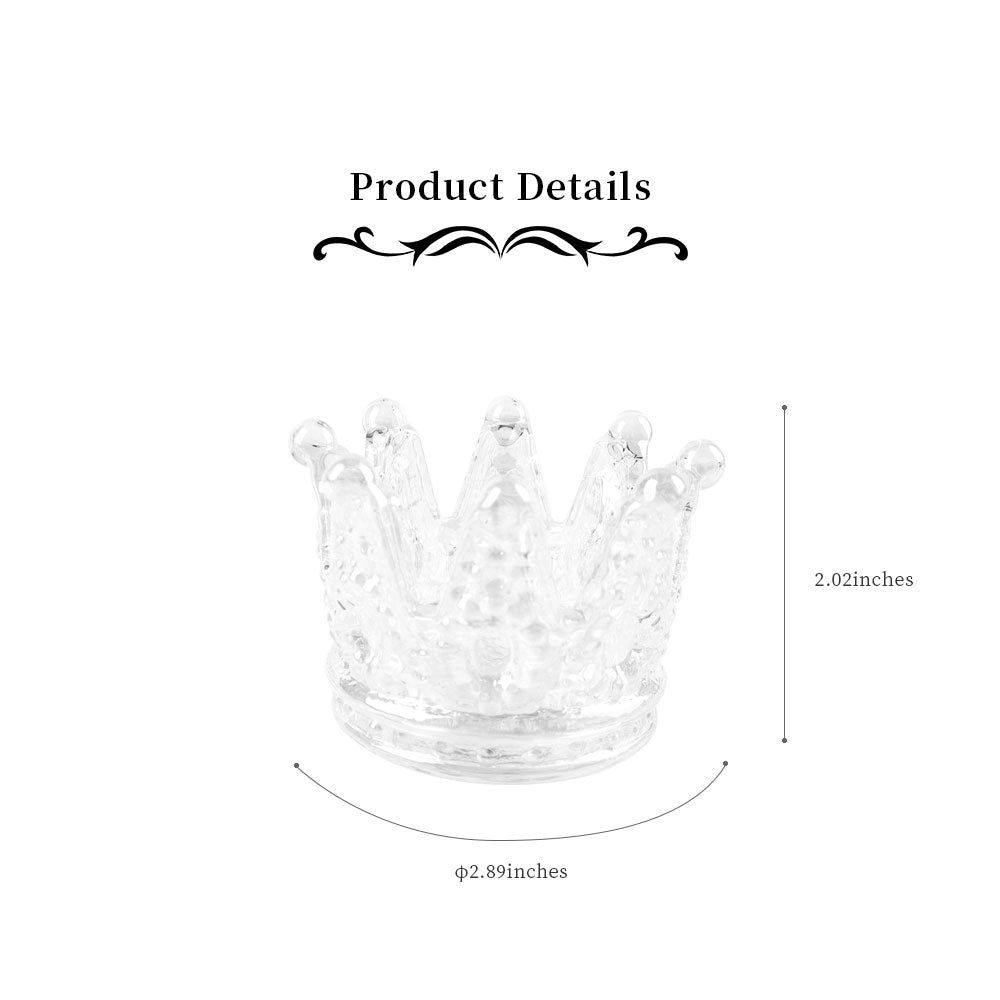 Aura Angel Crystal Ring Holder Glass Crown 2.9in