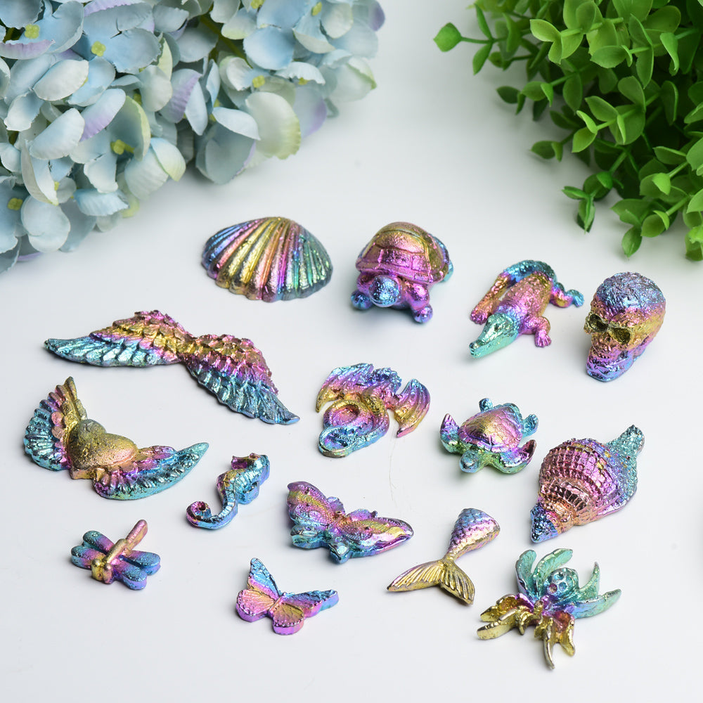 Aura Bismuth Crystal Figurines 1-3.8 Inch Carvings
