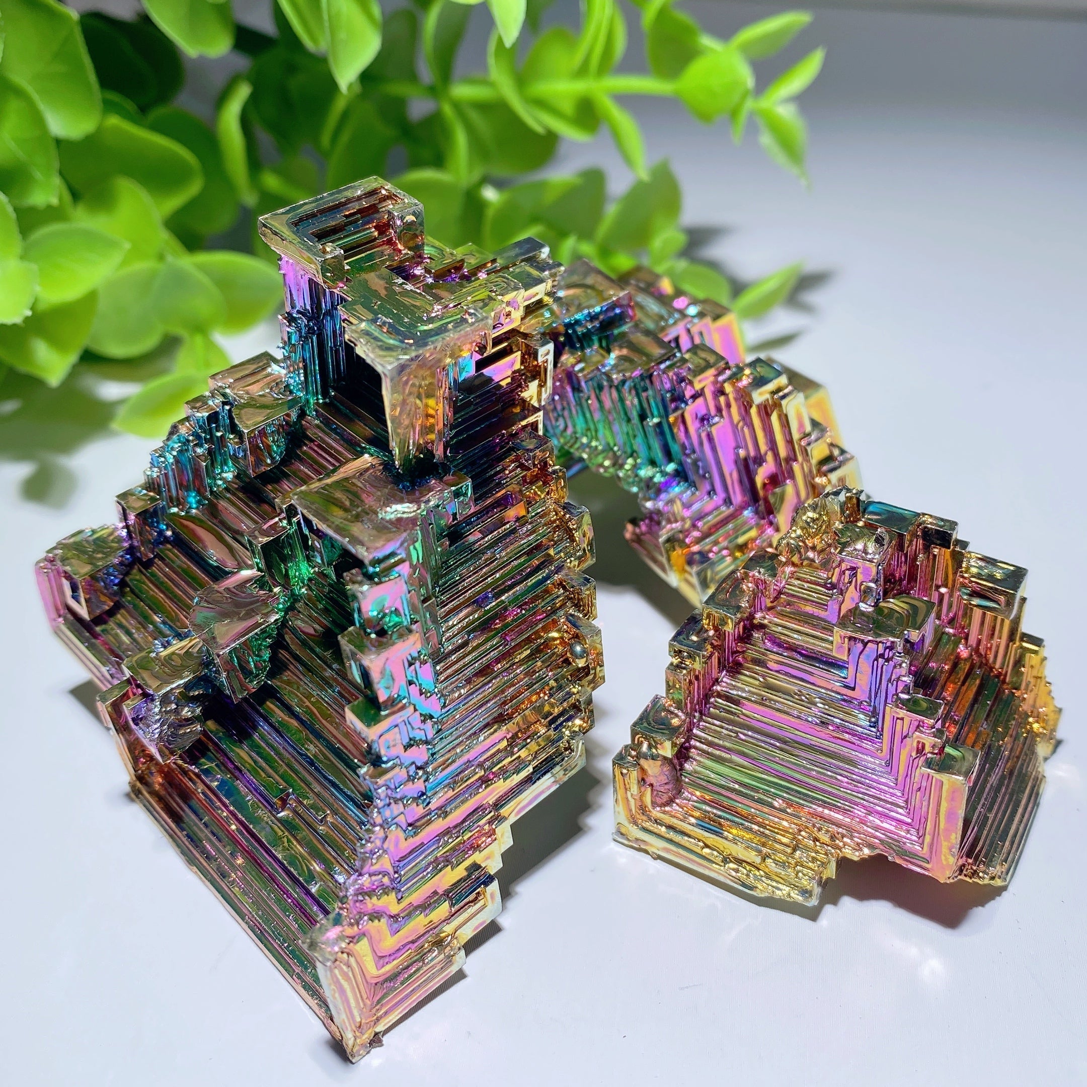 Aura Bismuth Raw Stone 1.3-2.6 Inch Healing Crystal