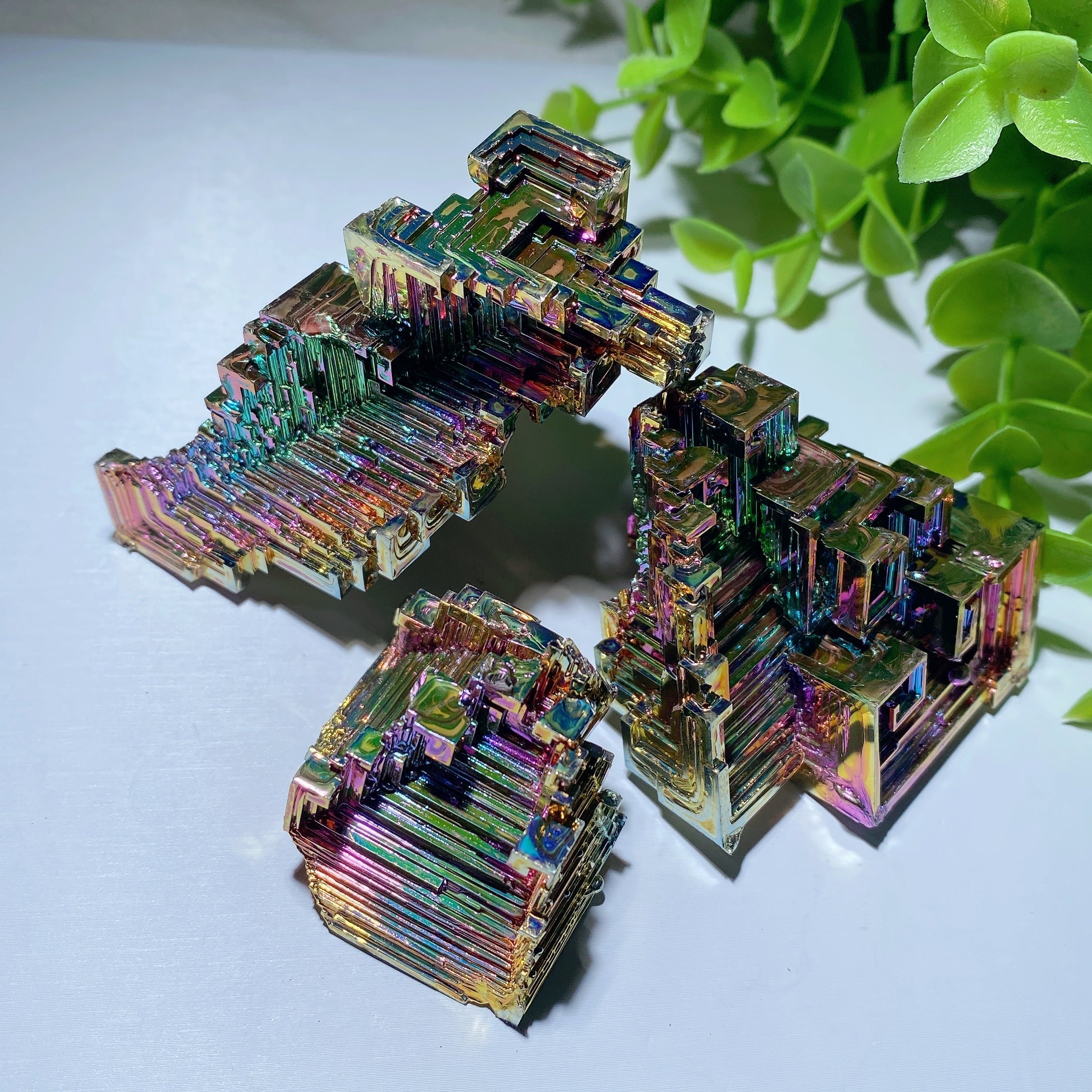 Aura Bismuth Raw Stone 1.3-2.6 Inch Healing Crystal