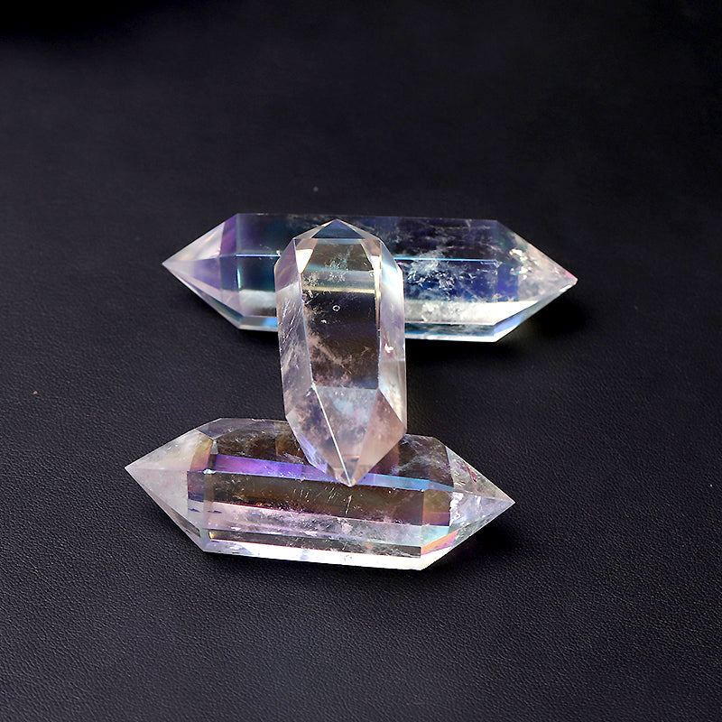 Aura Clear Quartz Double Terminated Crystal Point 3-Inch