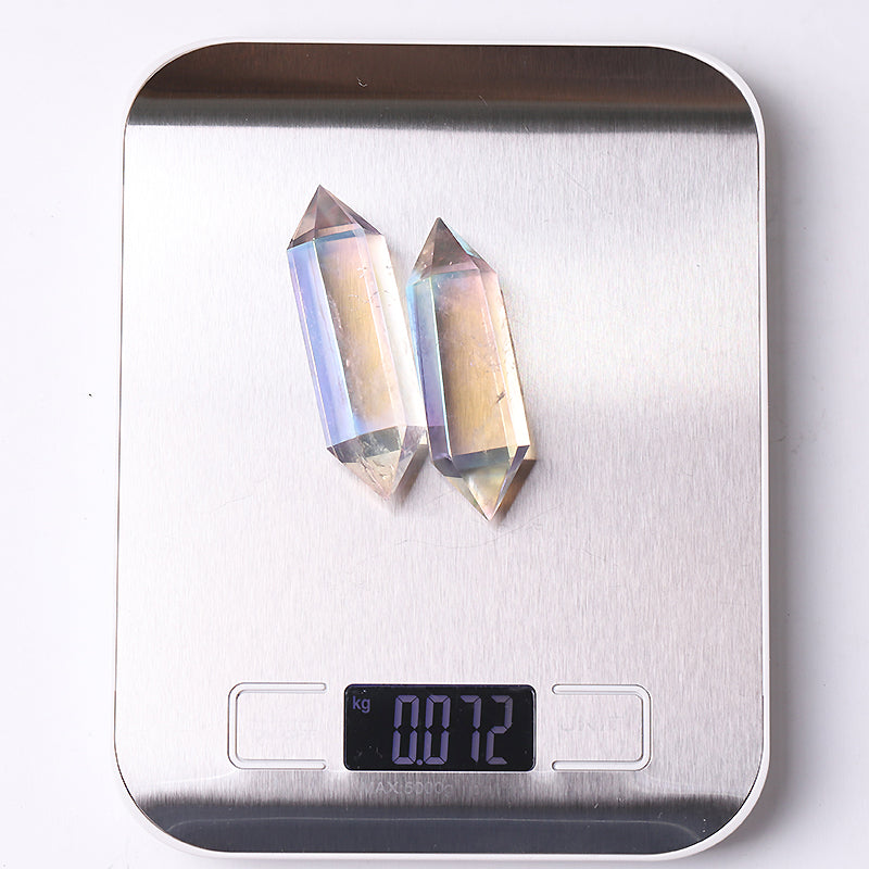 Aura Clear Quartz Double Terminated Crystal Point 3-Inch
