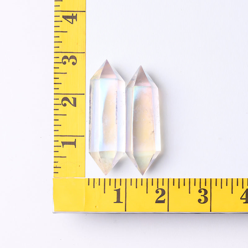 Aura Clear Quartz Double Terminated Crystal Point 3-Inch