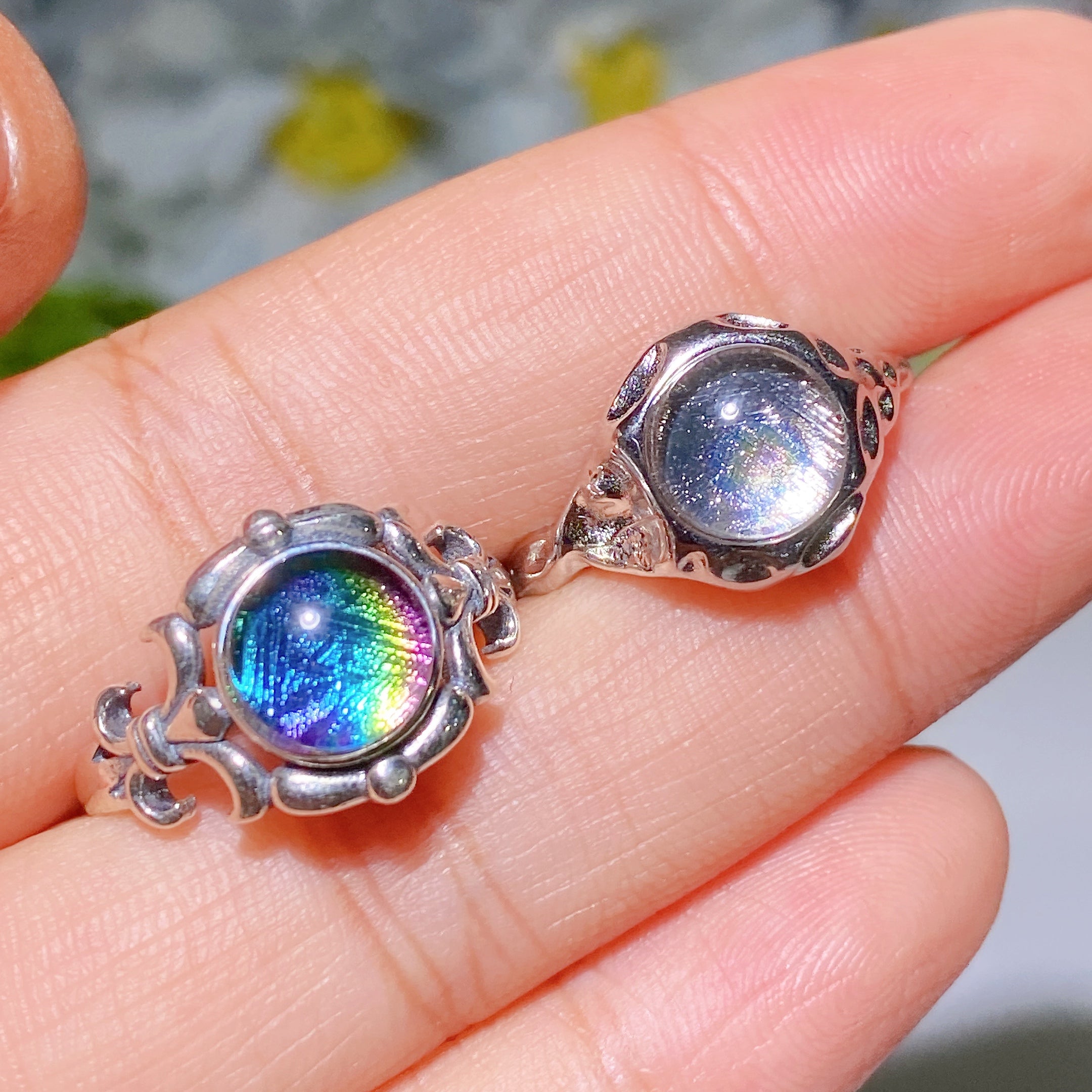 Aura Gibeon Meteorite Crystal Healing Adjustable Ring