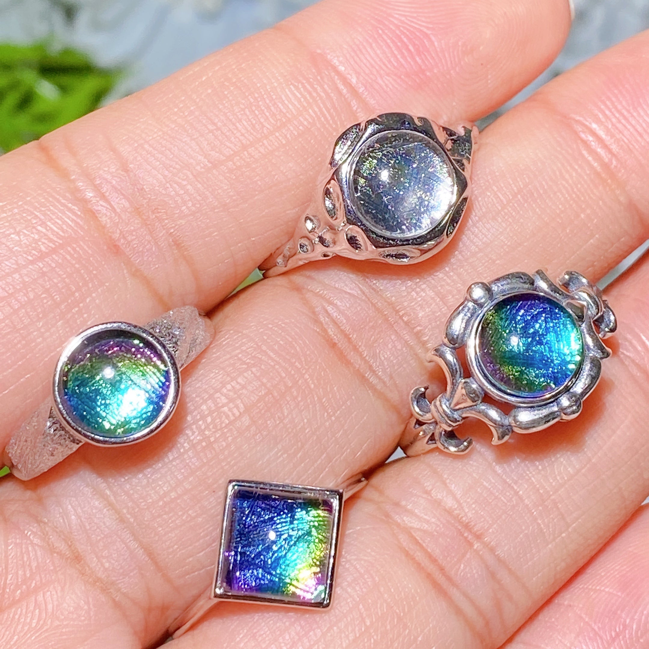 Aura Gibeon Meteorite Crystal Healing Adjustable Ring