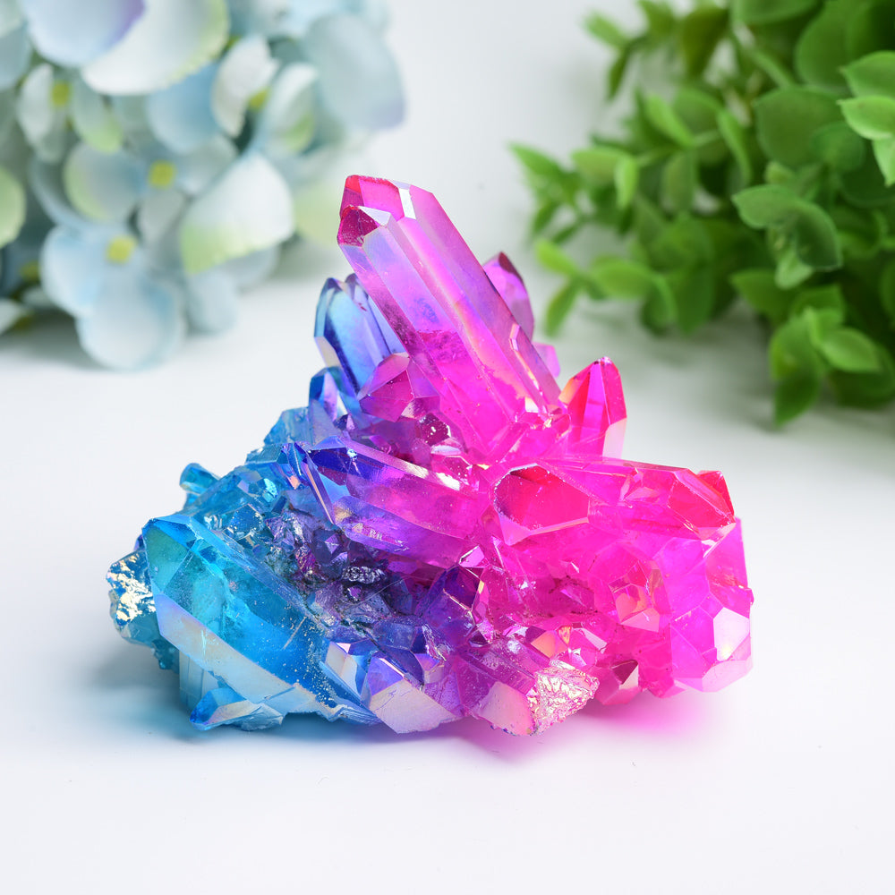 Aura Pink Blue Crystal Cluster 0.5-1kg Healing Display