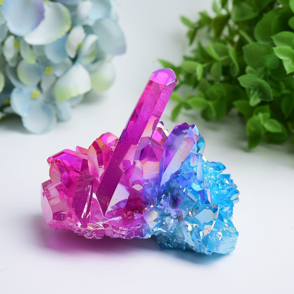 Aura Pink Blue Crystal Cluster 0.5-1kg Healing Display