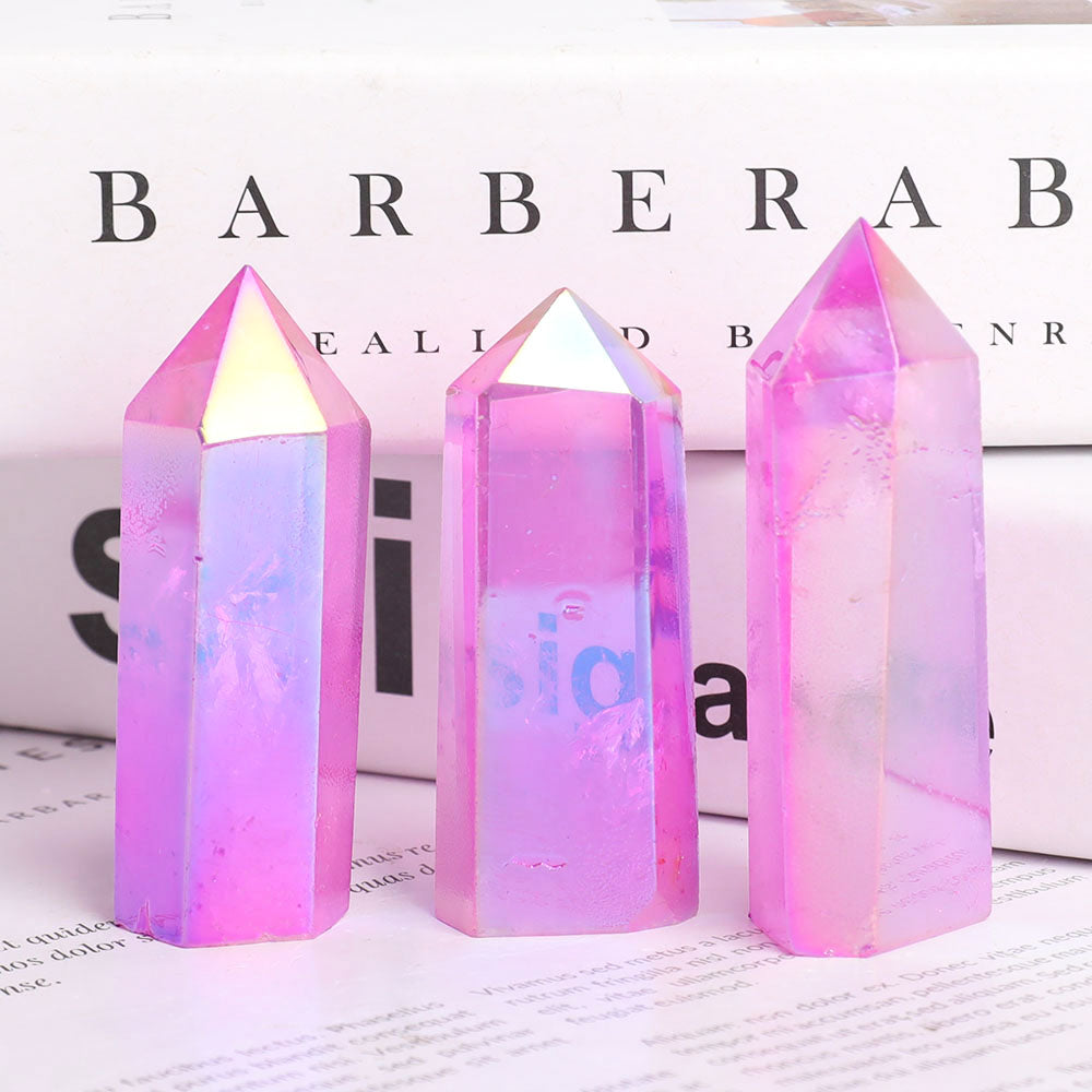 Aura Purple Angel Crystal Points 2.3-3 inch Healing Tools