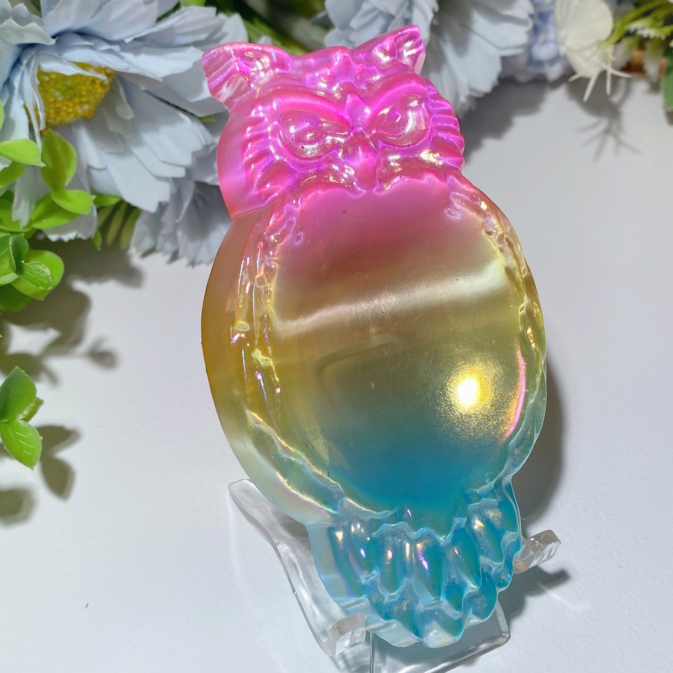 Aura Selenite Shape Bowl Carvings 2.5-4.2 inch Healing Crystals