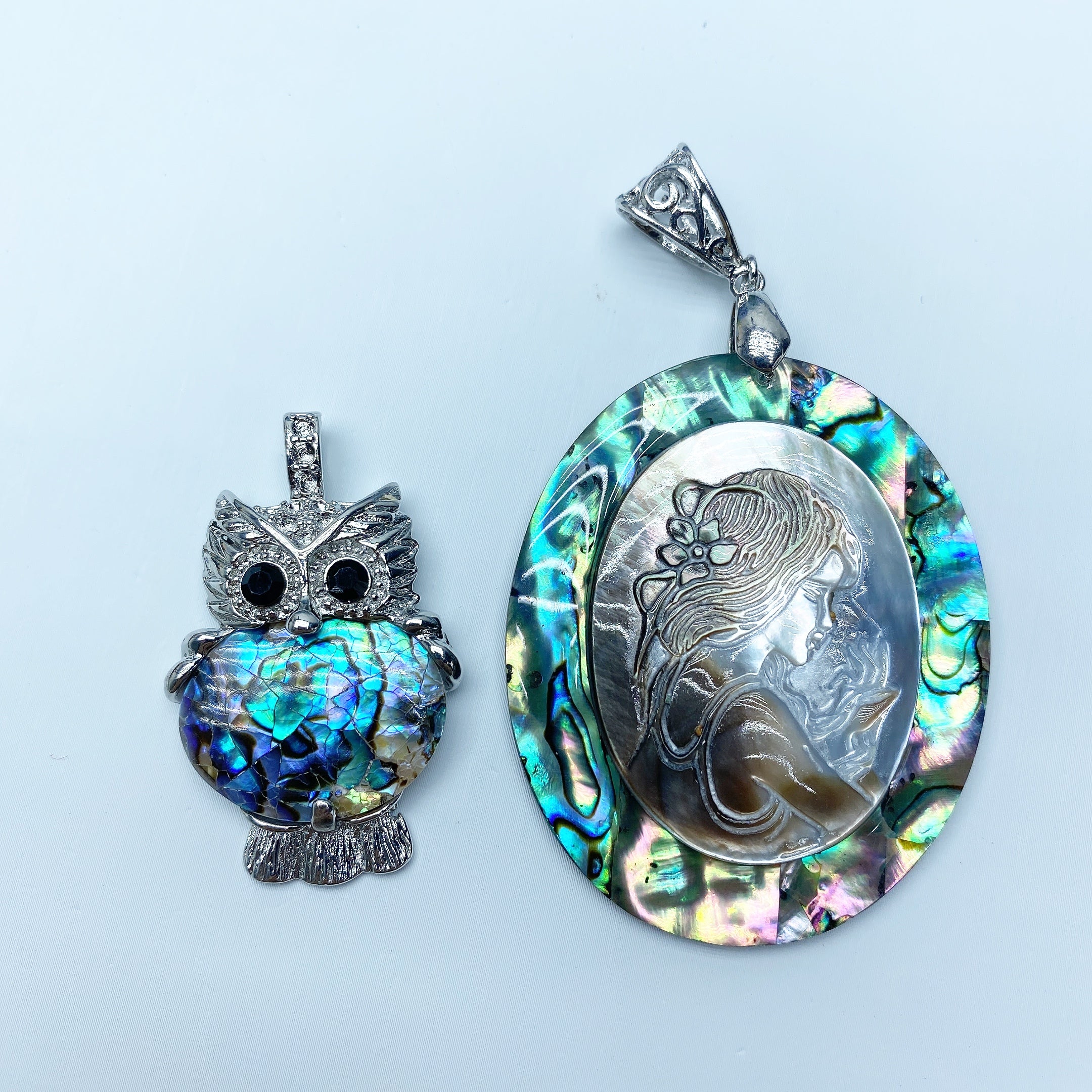 Aura Shell Crystal Pendant 2in Spiritual Healing Necklace