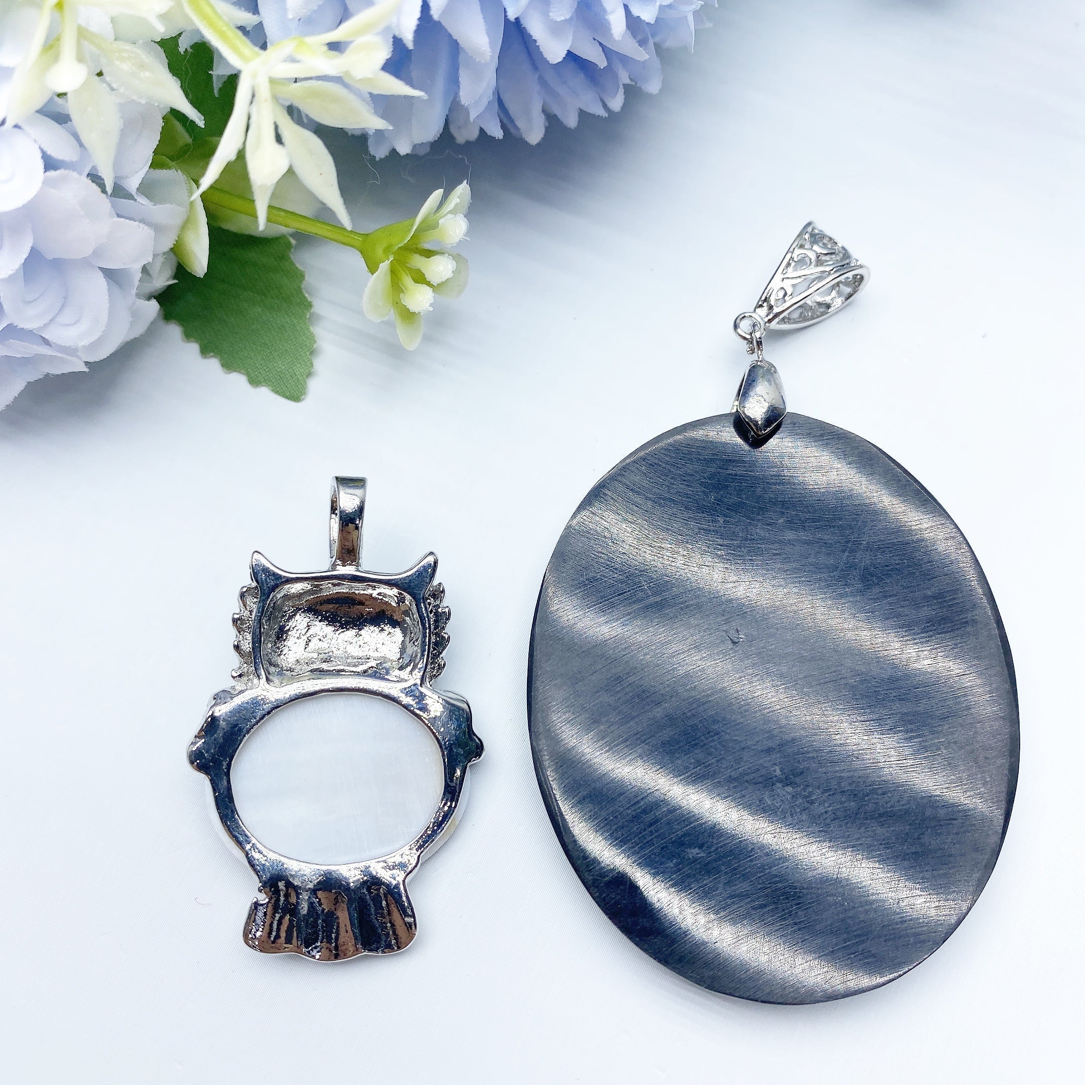 Aura Shell Crystal Pendant 2in Spiritual Healing Necklace