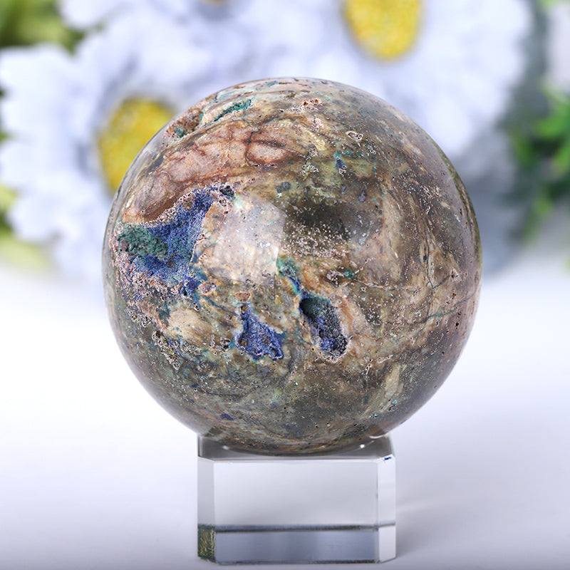 Azurite Druzy Crystal Sphere 2-4 Inches Healing Orb