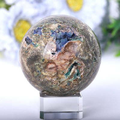 Azurite Druzy Crystal Sphere 2-4 Inches Healing Orb