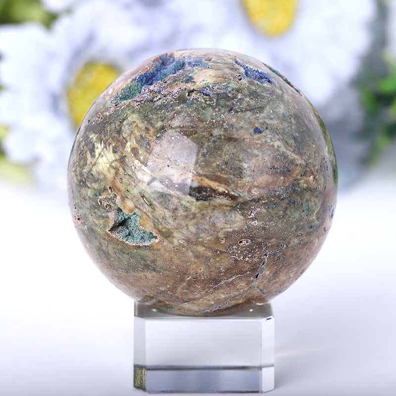 Azurite Druzy Crystal Sphere 2-4 Inches Healing Orb