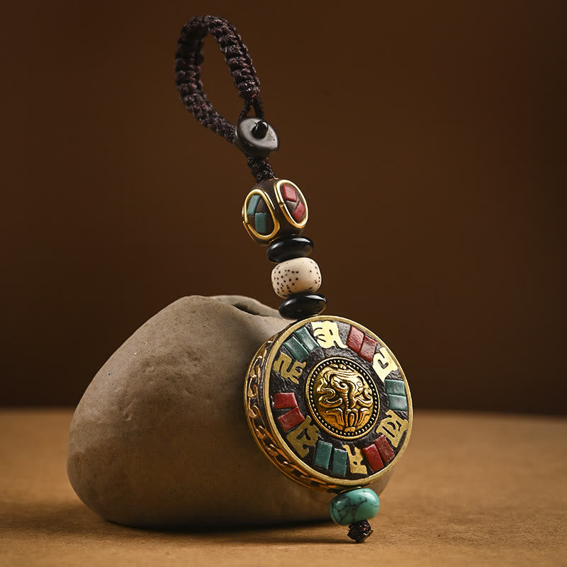 Om Mani Padme Hum Bodhi Seed Peace Key Chain Charm