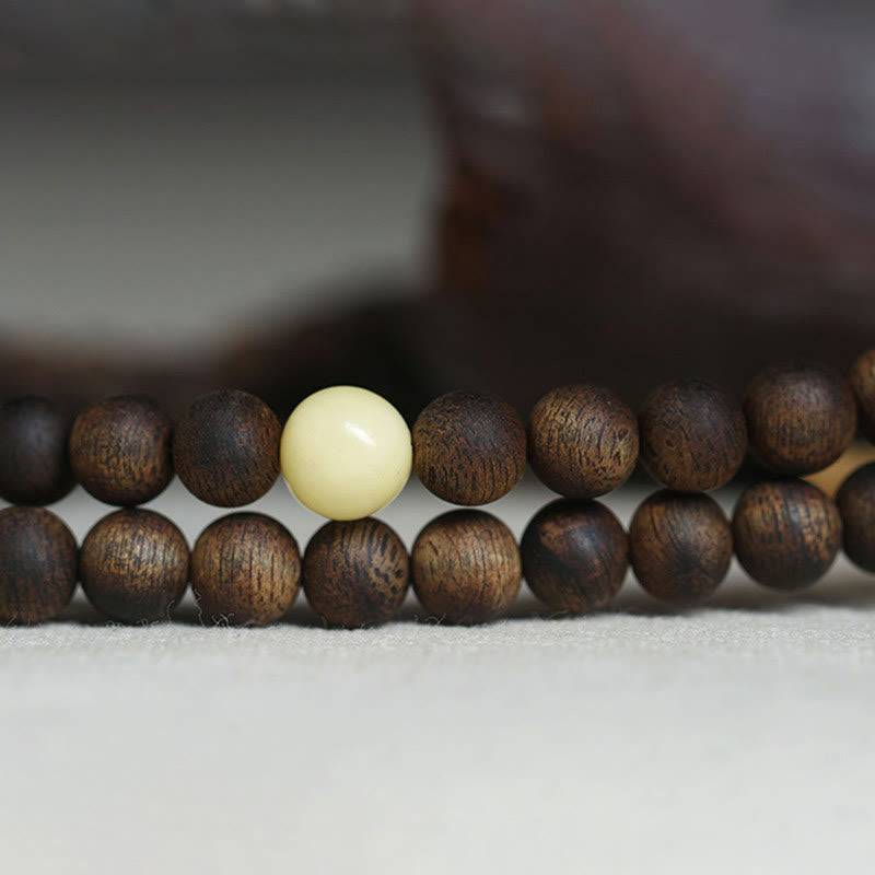 8mm Agarwood Mala Bracelet for Protection & Balance