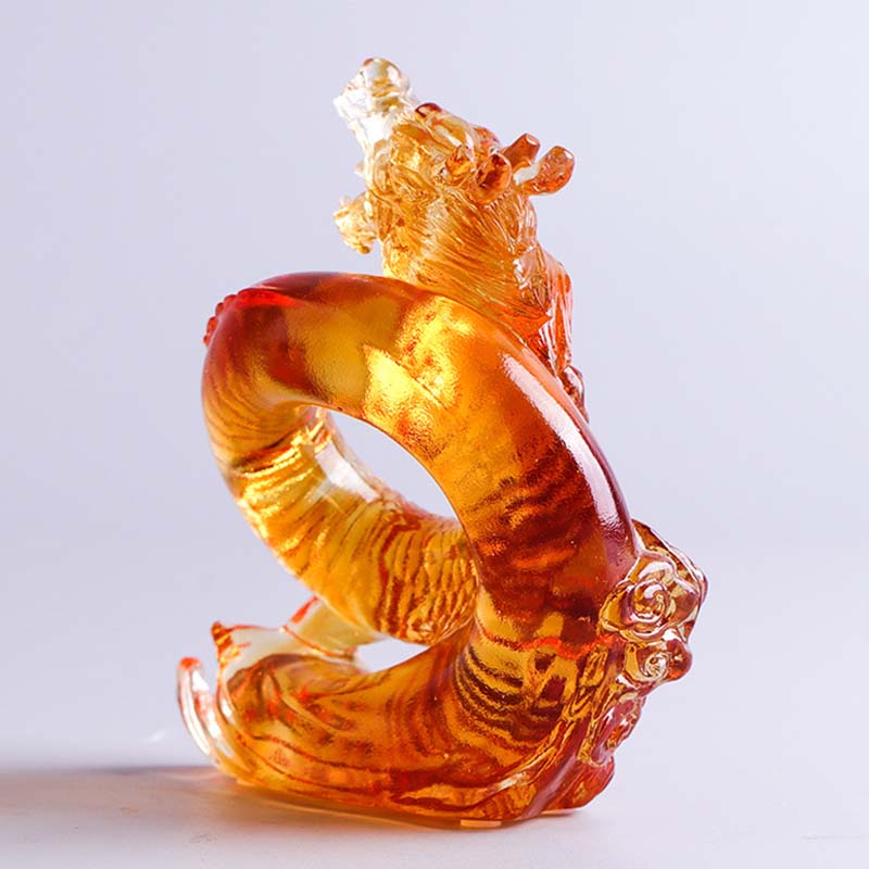 Liuli Dragon Feng Shui Art Piece for Protection & Power