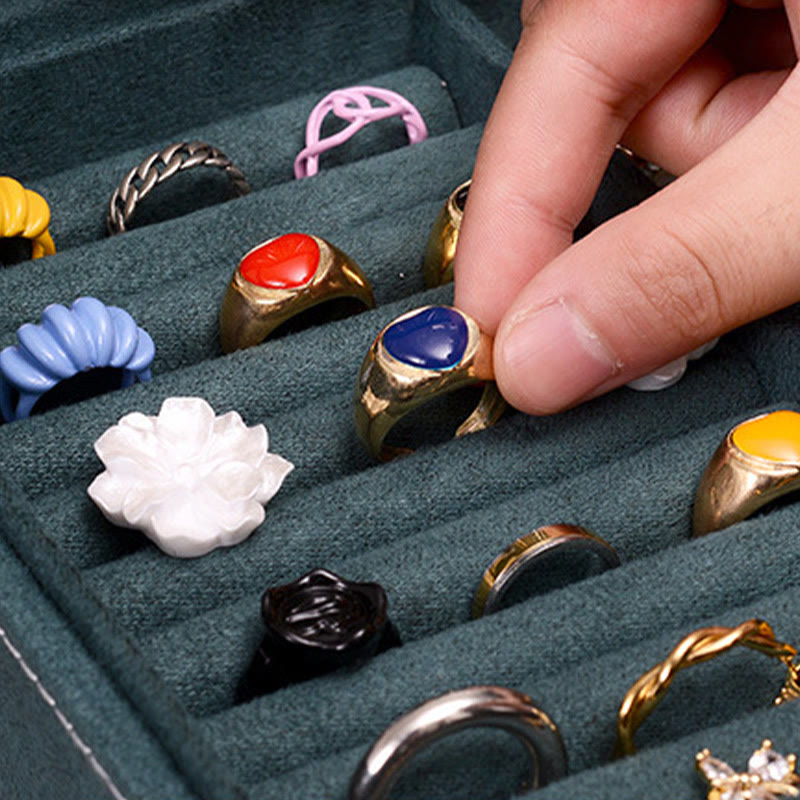 Flannel Jewelry Box Organizer with Lock | Spiritual Storage