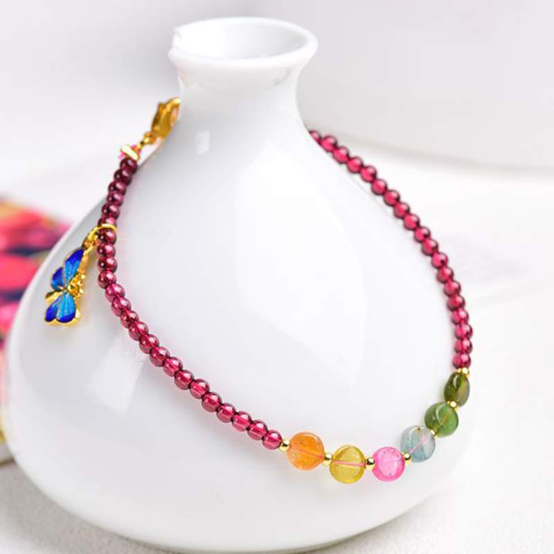 Garnet Tourmaline Protection Bracelet Anklet for Balance